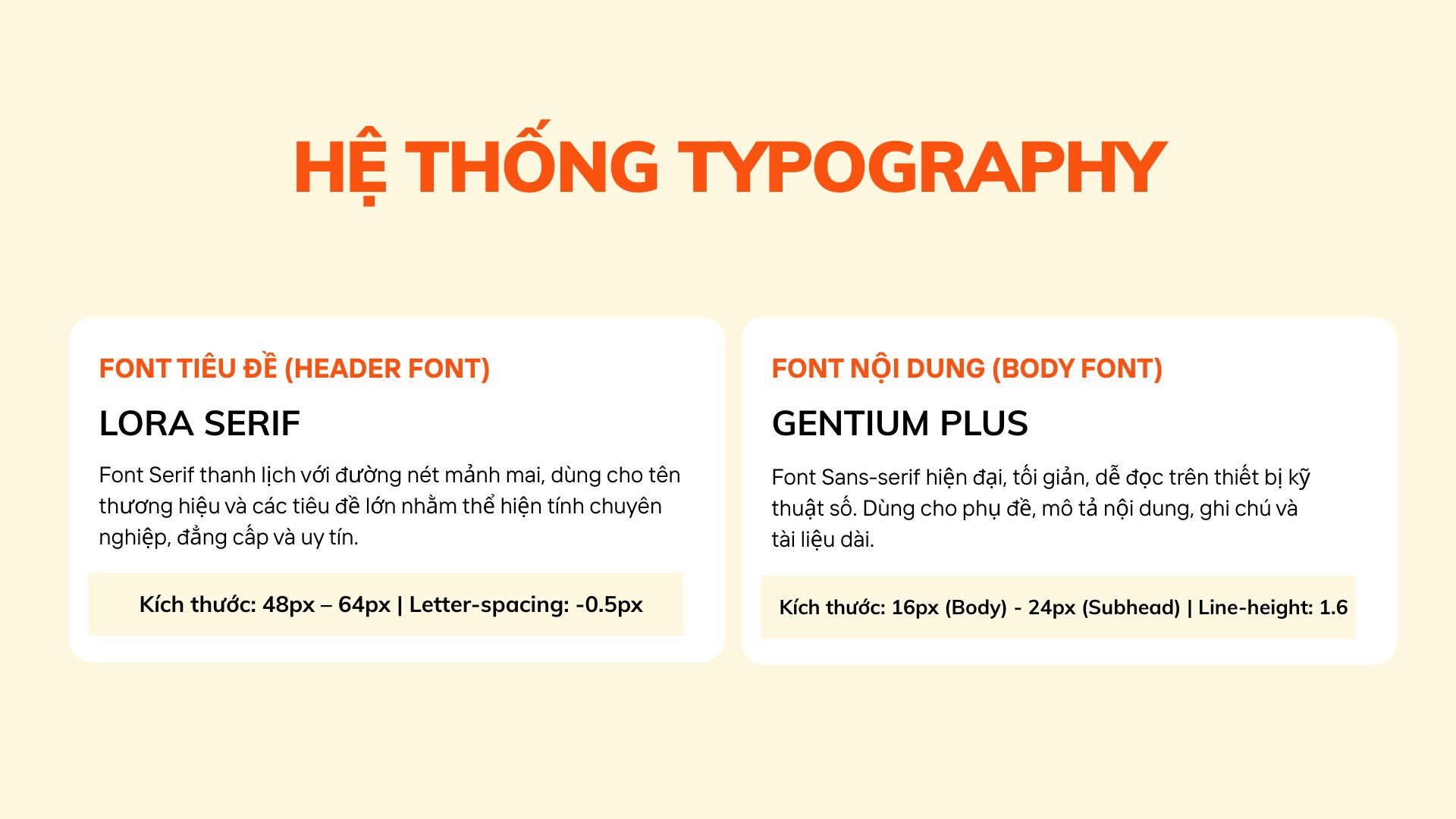 Ảnh ví dụ minh hoạ, hệ thống typography, chi tiết font chữ