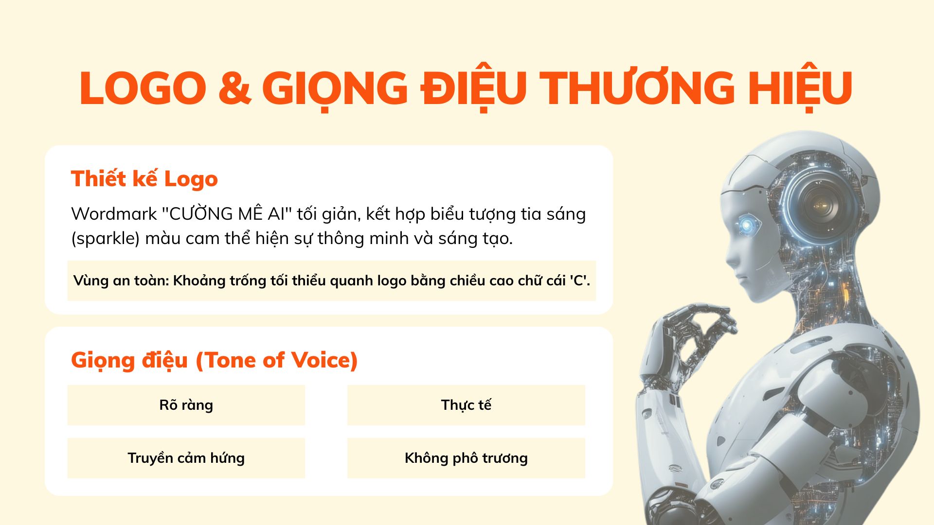 Ảnh ví dụ minh hoạ, logo và giọng điệu thương hiệu