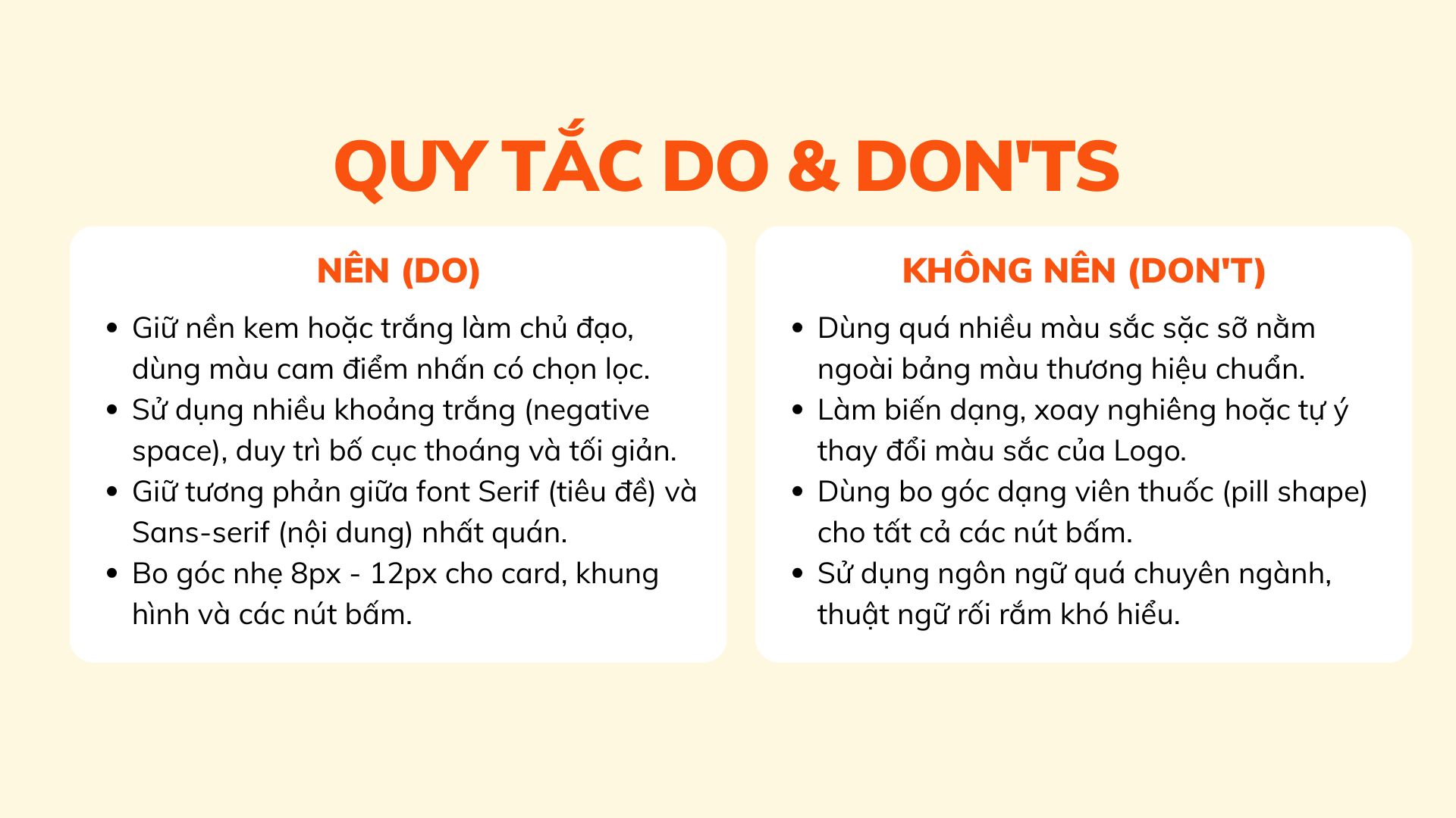 Ảnh ví dụ minh hoạ, quy tắc Do và Don'ts khi dùng thương hiệu