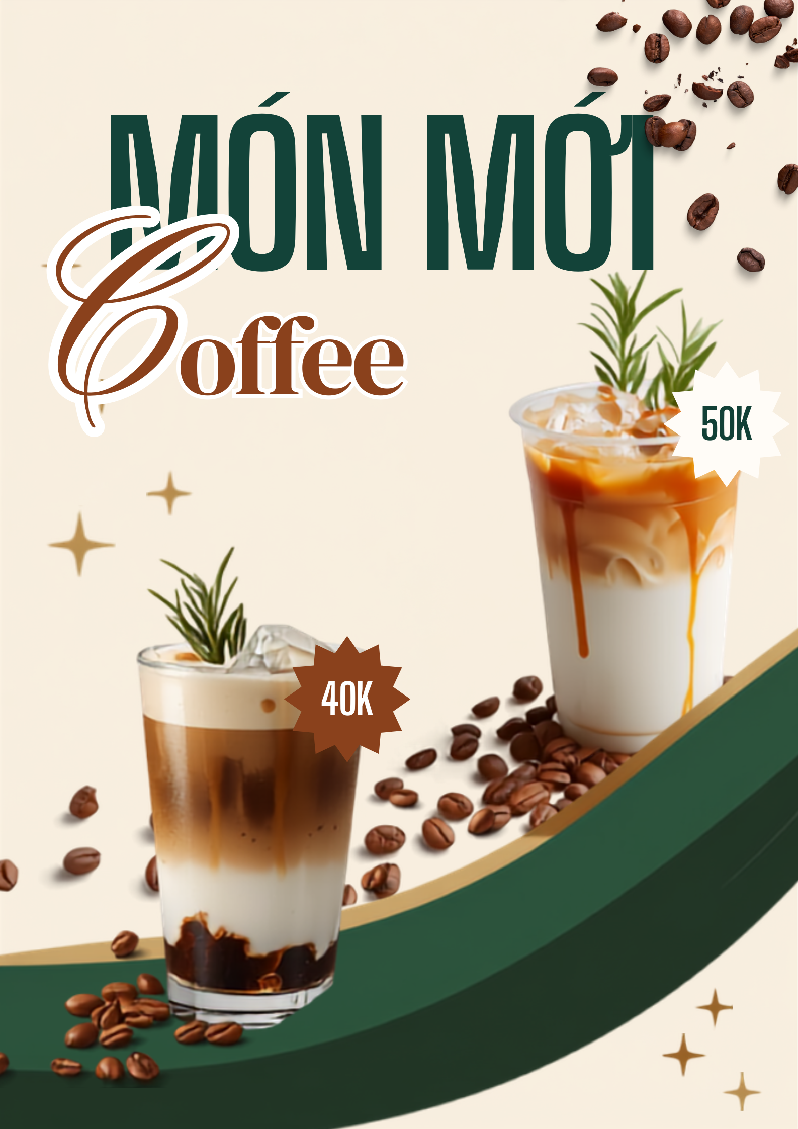 Ảnh ví dụ minh hoạ, poster Món Mới Coffee, hai ly cà phê